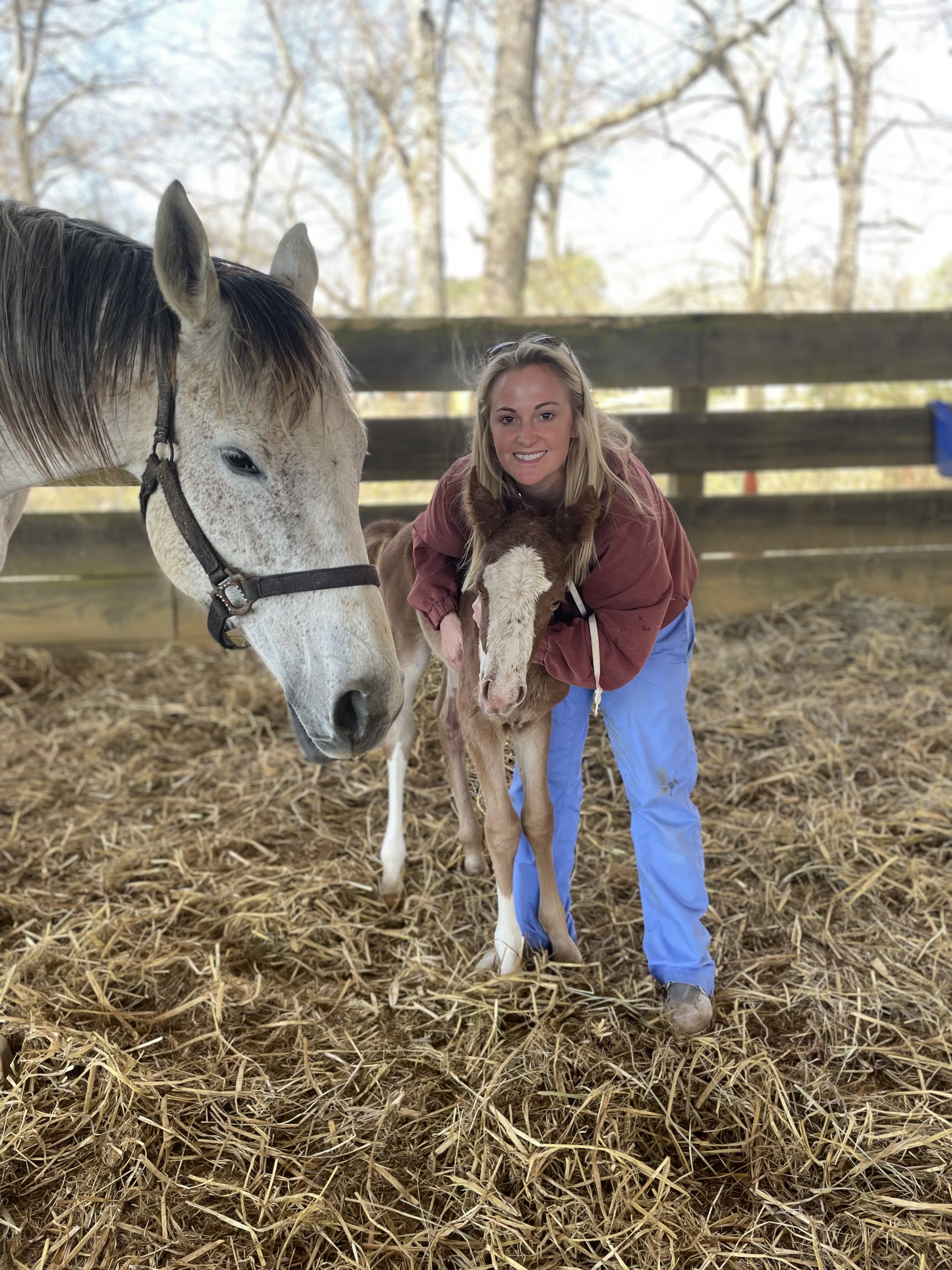 Dr. Lori Leigh Ward, DVM, with white pony